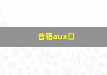 音箱aux口