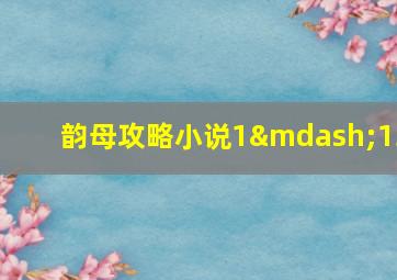 韵母攻略小说1—13