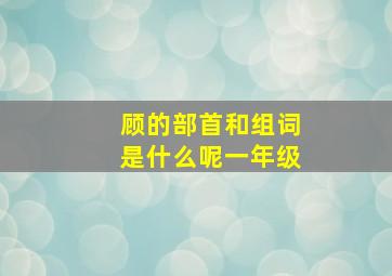 顾的部首和组词是什么呢一年级