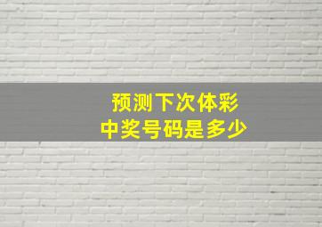 预测下次体彩中奖号码是多少