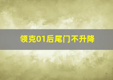 领克01后尾门不升降