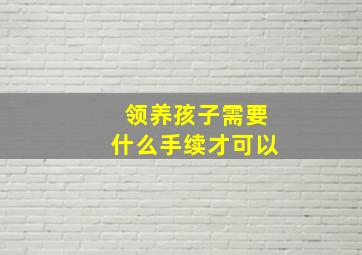 领养孩子需要什么手续才可以