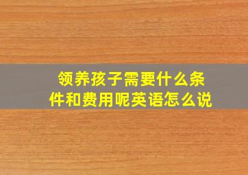 领养孩子需要什么条件和费用呢英语怎么说