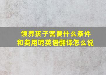 领养孩子需要什么条件和费用呢英语翻译怎么说