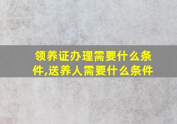 领养证办理需要什么条件,送养人需要什么条件