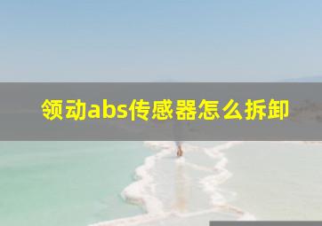 领动abs传感器怎么拆卸