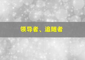 领导者、追随者