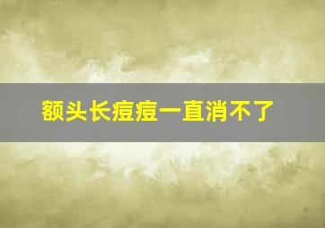 额头长痘痘一直消不了