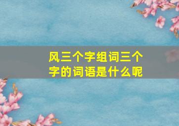 风三个字组词三个字的词语是什么呢