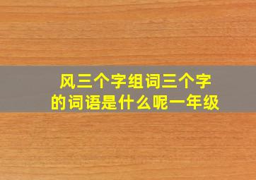 风三个字组词三个字的词语是什么呢一年级