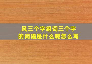 风三个字组词三个字的词语是什么呢怎么写