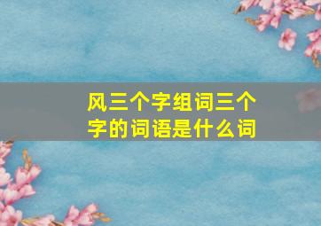 风三个字组词三个字的词语是什么词