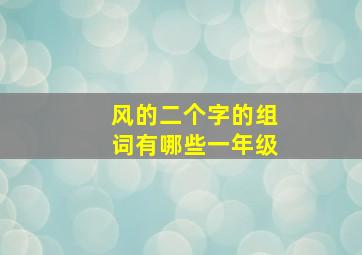 风的二个字的组词有哪些一年级