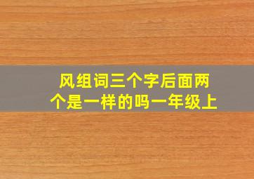 风组词三个字后面两个是一样的吗一年级上