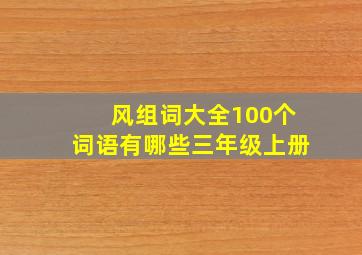 风组词大全100个词语有哪些三年级上册