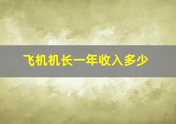 飞机机长一年收入多少