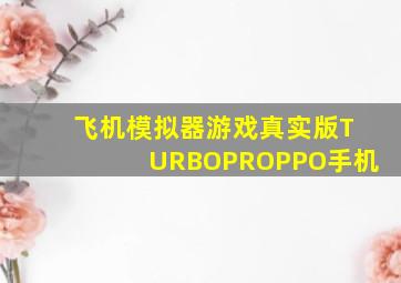 飞机模拟器游戏真实版TURBOPROPPO手机