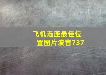 飞机选座最佳位置图片波音737