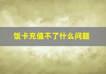 饭卡充值不了什么问题