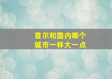 首尔和国内哪个城市一样大一点