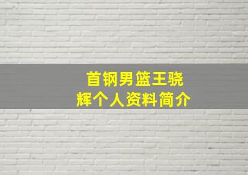 首钢男篮王骁辉个人资料简介