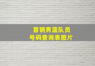 首钢男篮队员号码查询表图片