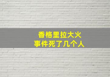 香格里拉大火事件死了几个人