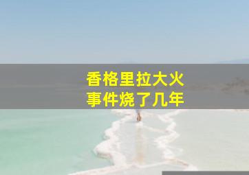 香格里拉大火事件烧了几年