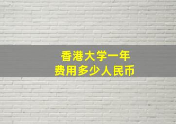 香港大学一年费用多少人民币