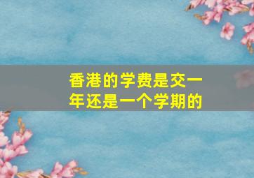 香港的学费是交一年还是一个学期的