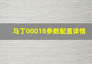 马丁00018参数配置详情