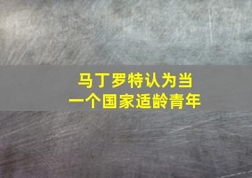 马丁罗特认为当一个国家适龄青年