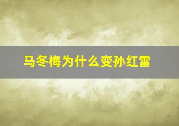 马冬梅为什么变孙红雷