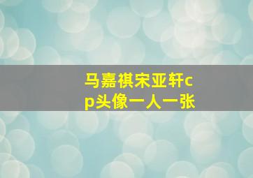 马嘉祺宋亚轩cp头像一人一张