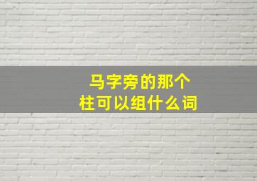 马字旁的那个柱可以组什么词