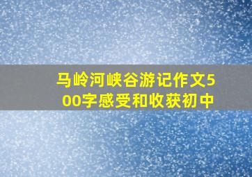 马岭河峡谷游记作文500字感受和收获初中