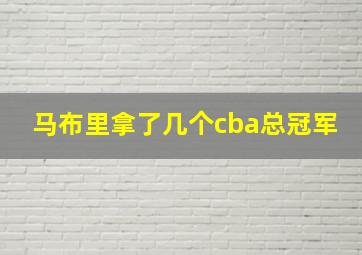 马布里拿了几个cba总冠军