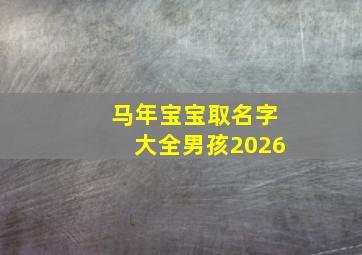 马年宝宝取名字大全男孩2026