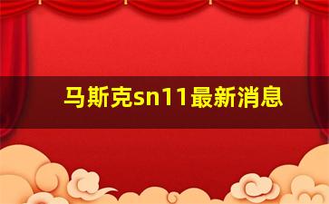 马斯克sn11最新消息