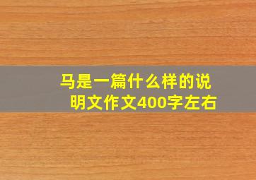 马是一篇什么样的说明文作文400字左右