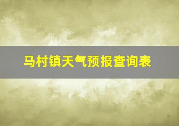 马村镇天气预报查询表