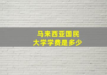 马来西亚国民大学学费是多少