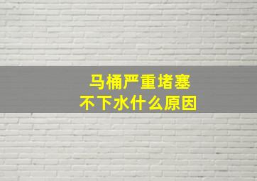 马桶严重堵塞不下水什么原因