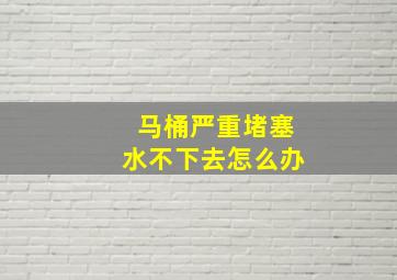 马桶严重堵塞水不下去怎么办