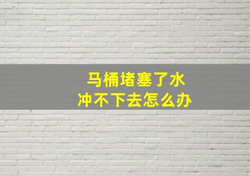 马桶堵塞了水冲不下去怎么办