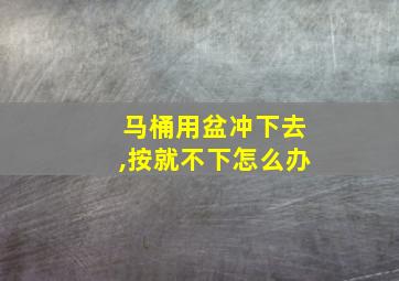 马桶用盆冲下去,按就不下怎么办