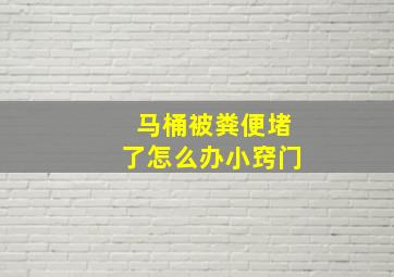 马桶被粪便堵了怎么办小窍门