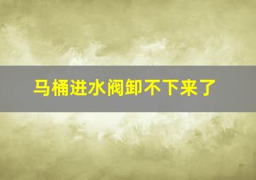 马桶进水阀卸不下来了