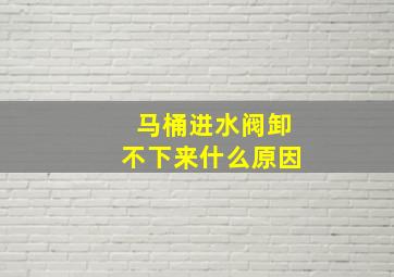 马桶进水阀卸不下来什么原因