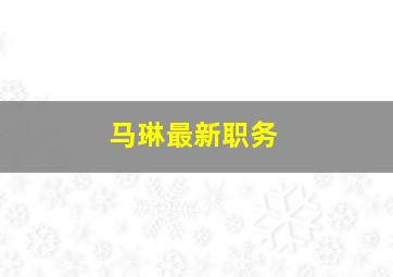 马琳最新职务